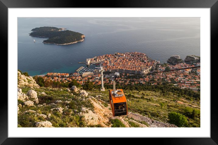 Cable car going down to Dubrovnik Framed Mounted Print by Jason Wells