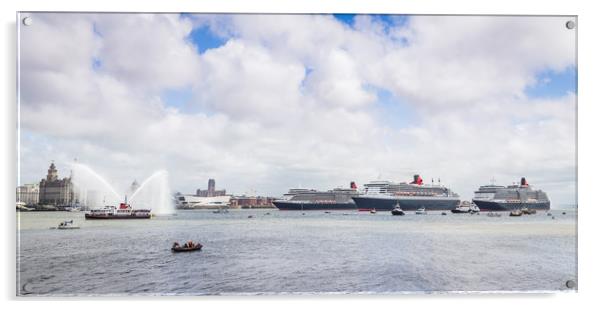 Three Queens on the Liverpool waterfront Acrylic by Jason Wells