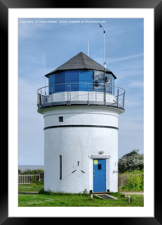 Pakefield Coastwatch lighthouse  Framed Mounted Print by Diana Mower