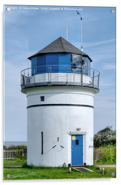Pakefield Coastwatch lighthouse  Acrylic by Diana Mower