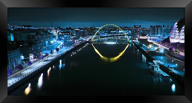 The Millennium Bridge and Quayside - Newcastle Framed Print by Paul Appleby