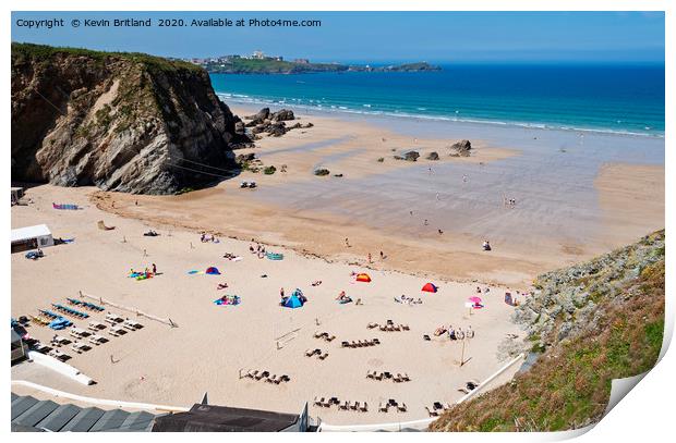 Lusty Glaze beach Newquay  Print by Kevin Britland