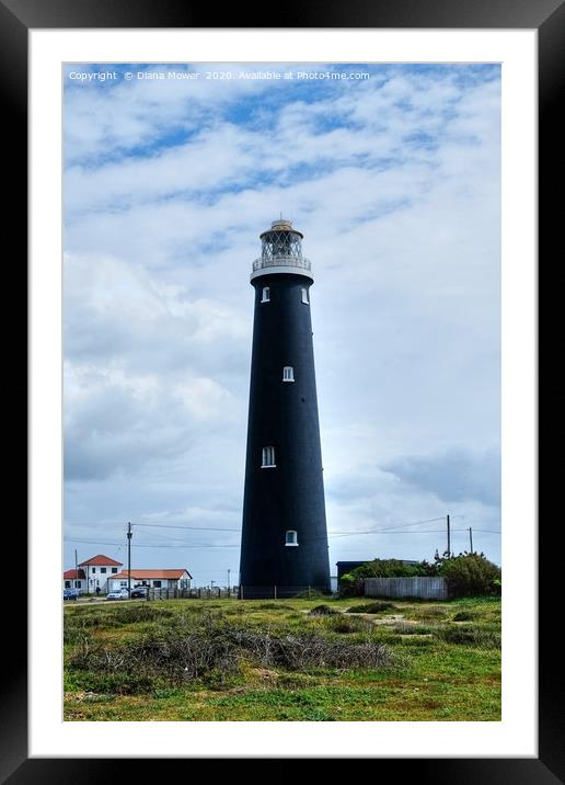 Dungeness lighthouse Kent Framed Mounted Print by Diana Mower