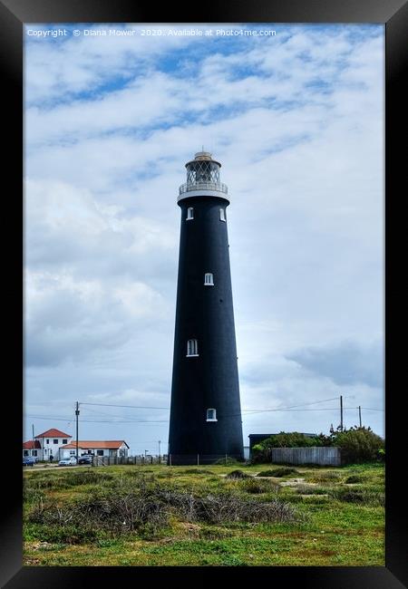 Dungeness lighthouse Kent Framed Print by Diana Mower