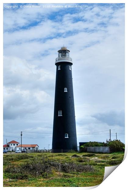 Dungeness lighthouse Kent Print by Diana Mower