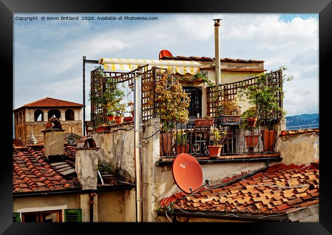  rooftop garden  florence italy Framed Print by Kevin Britland