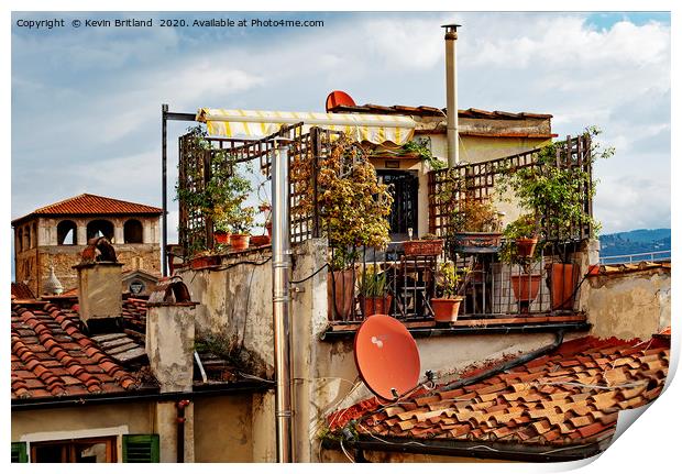  rooftop garden  florence italy Print by Kevin Britland