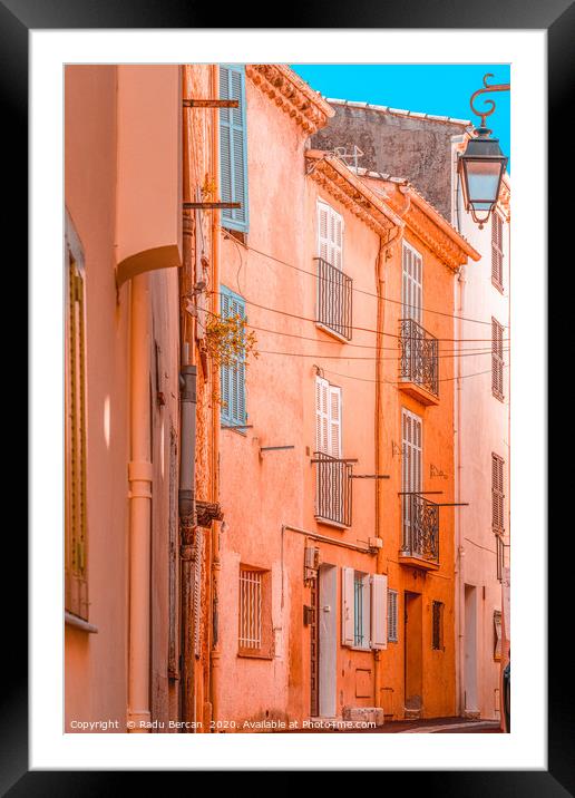 Cannes City Architecture, Orange Charming House Framed Mounted Print by Radu Bercan
