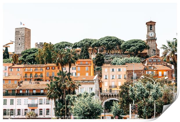 Cannes City Skyline Architecture, Old Town Center Print by Radu Bercan