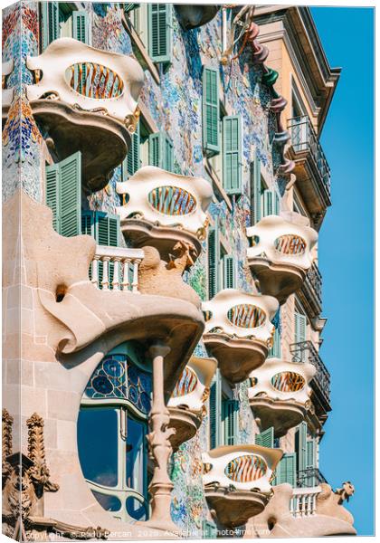 Casa Batllo, Antoni Gaudi Barcelona City Landmark Canvas Print by Radu Bercan