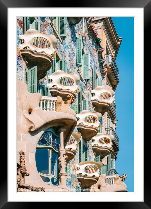 Casa Batllo, Antoni Gaudi Barcelona City Landmark Framed Mounted Print by Radu Bercan