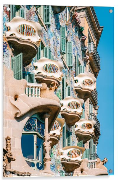 Casa Batllo, Antoni Gaudi Barcelona City Landmark Acrylic by Radu Bercan
