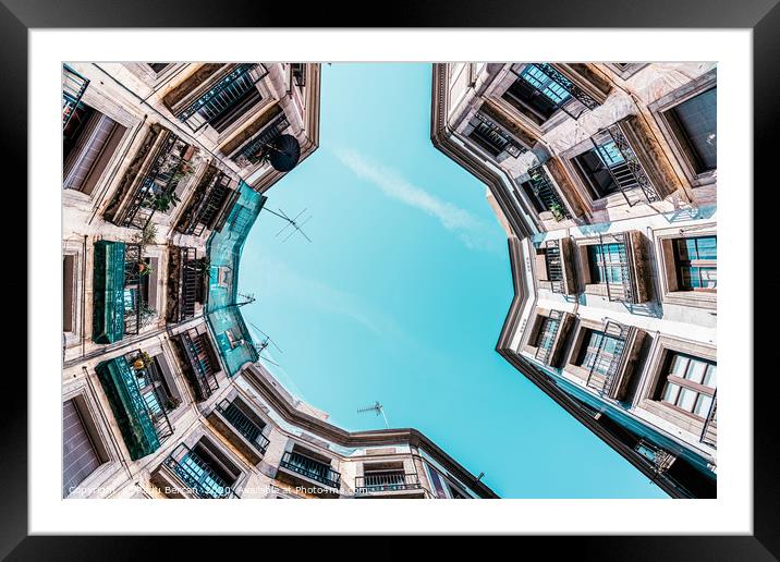 Looking Up, Low Angle Perspective, Barcelona City Framed Mounted Print by Radu Bercan