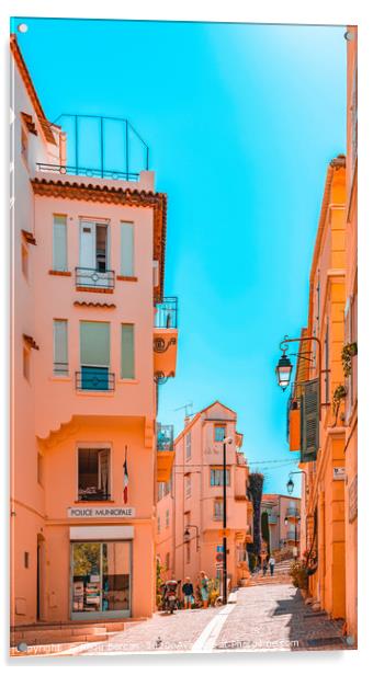 Beautiful Exotic Architecture, Cannes City Street Acrylic by Radu Bercan