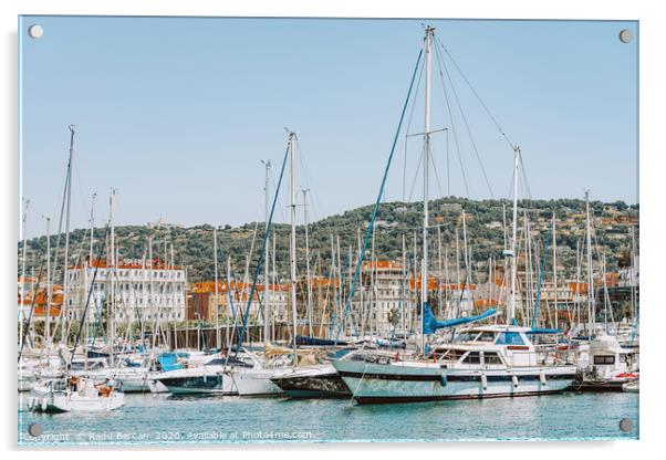 Luxurious Yachts And Boats In Cannes Harbor Port Acrylic by Radu Bercan