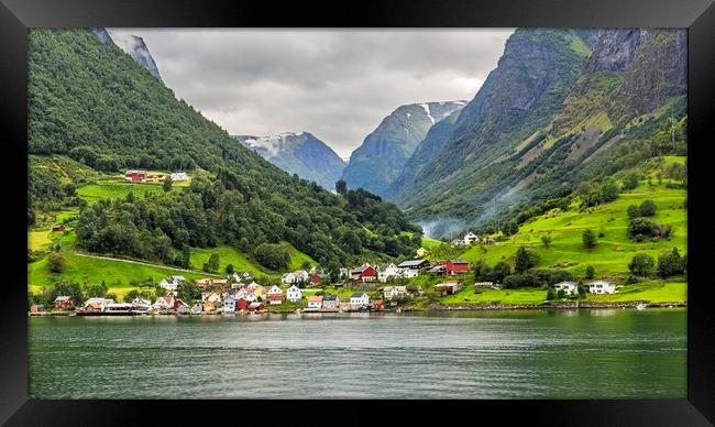 The Picturesque village of Undredal seen from the  Framed Print by Pere Sanz