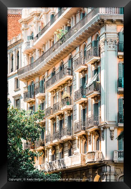 Barcelona City, Spanish Building Architecture Framed Print by Radu Bercan