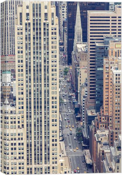 Aerial view of NYC fifth avenue, USA Canvas Print by Pere Sanz