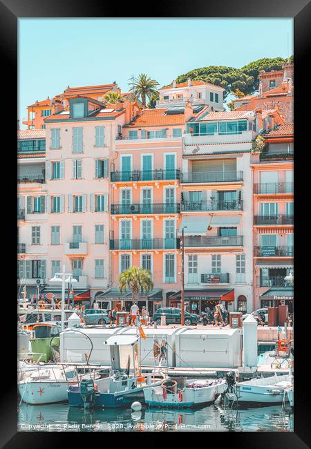 Cannes Downtown City, Summer Travel, Marina Port Framed Print by Radu Bercan