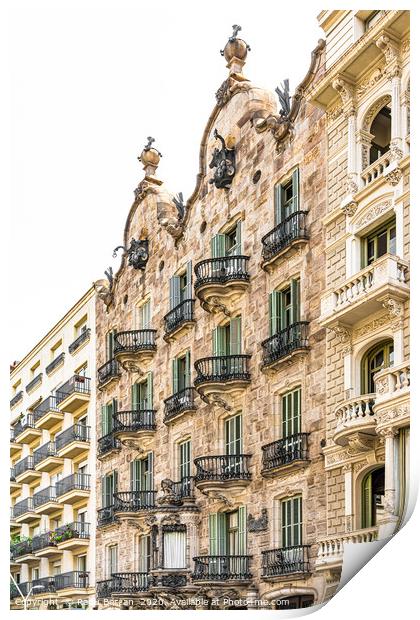 Casa Calvet, Antoni Gaudi Architecture Barcelona Print by Radu Bercan
