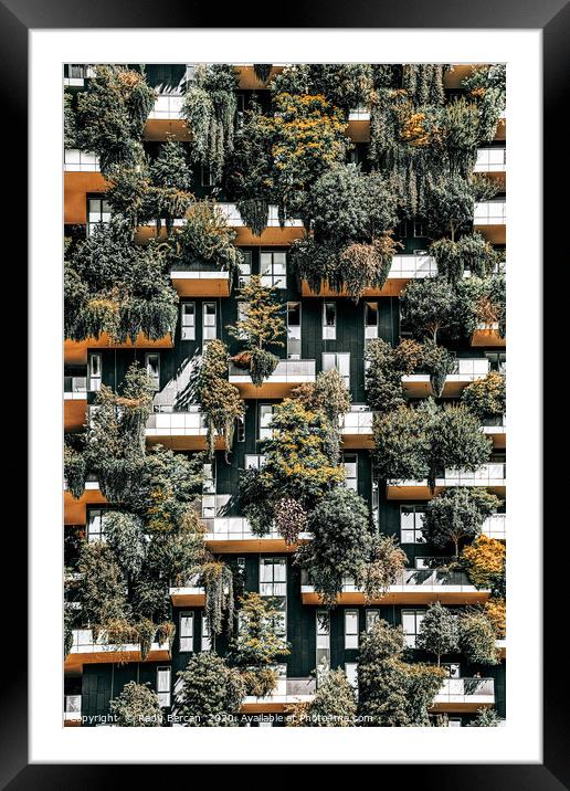 Bosco Verticale Natural Tree Tower, Milan Italy Framed Mounted Print by Radu Bercan