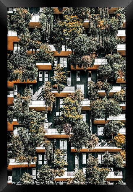 Bosco Verticale Natural Tree Tower, Milan Italy Framed Print by Radu Bercan