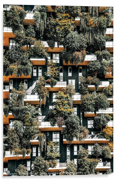 Bosco Verticale Natural Tree Tower, Milan Italy Acrylic by Radu Bercan
