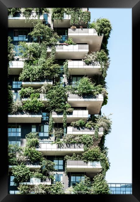 Bosco Verticale, Modern Architecture, Urban Forest Framed Print by Radu Bercan