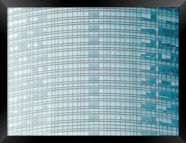 Glass Abstract, Skyscraper Tower, Lines Pattern Framed Print by Radu Bercan