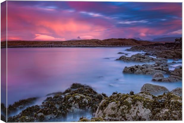 Tranquil Sunset over Scottish Seascape Canvas Print by Jim Round