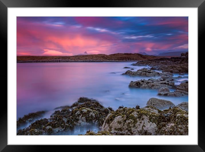 Tranquil Sunset over Scottish Seascape Framed Mounted Print by Jim Round