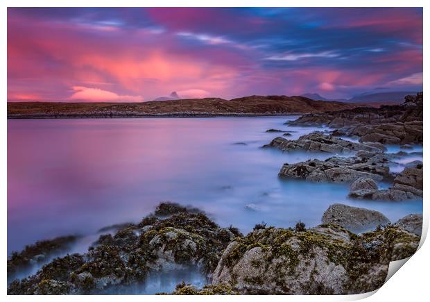 Tranquil Sunset over Scottish Seascape Print by Jim Round