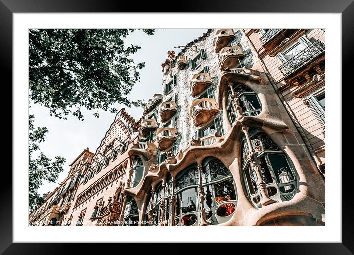 Casa Batllo, Barcelona Architecture, Antoni Gaudi Framed Mounted Print by Radu Bercan