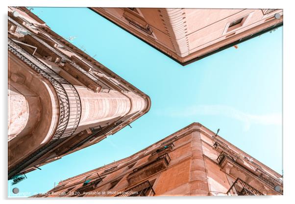 Barcelona City, Gothic Quarter, El Raval Look Up Acrylic by Radu Bercan