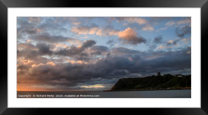 clouds over the bay Framed Mounted Print by Richard Perks