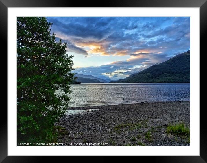 Loch Lomond sunset                                Framed Mounted Print by yvonne & paul carroll