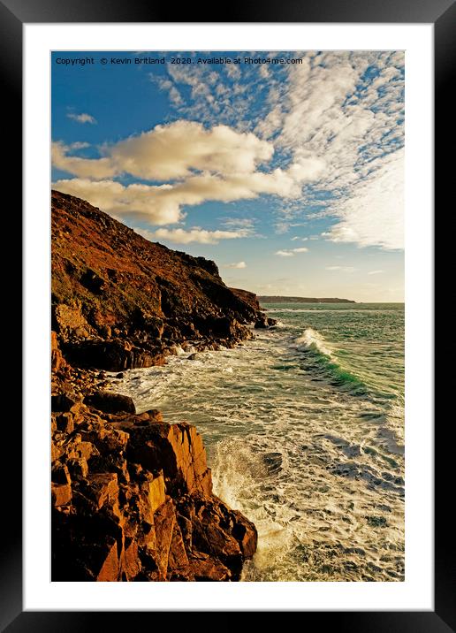 rugged cornish coastline Framed Mounted Print by Kevin Britland