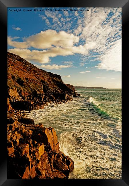 rugged cornish coastline Framed Print by Kevin Britland