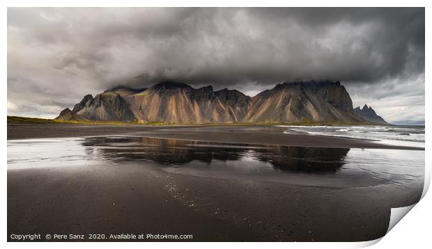 Vestrahorn mountain on Stokksnes cape in Iceland Print by Pere Sanz
