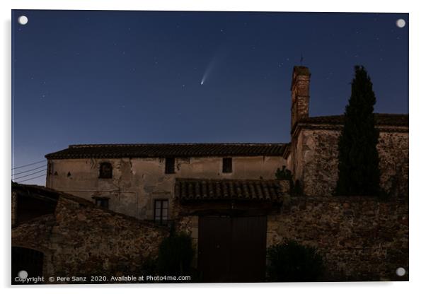 Comet Neowise over a Rural House  Acrylic by Pere Sanz