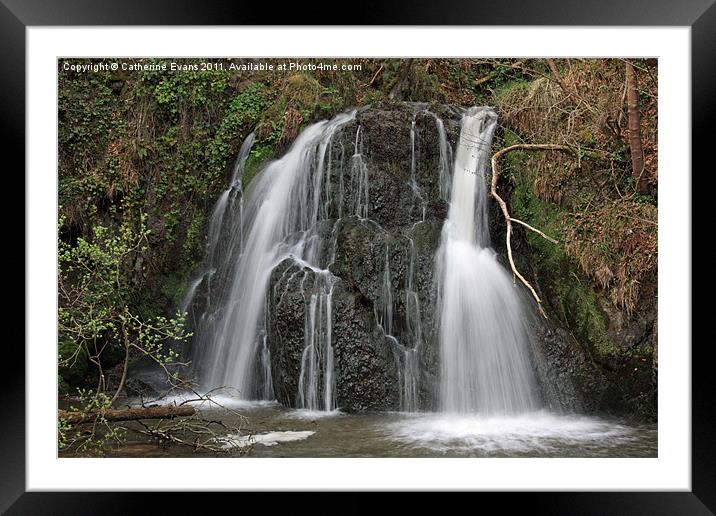 Upper twin waterfall at Fairy Glen Framed Mounted Print by Catherine Fowler