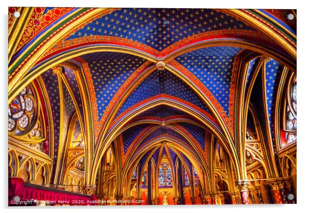 Louis 9Th Memorial Sainte Chapelle Paris France Acrylic by William Perry
