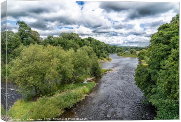 The River Wye at Hay on Wye, Wales Canvas Print by Adele Loney