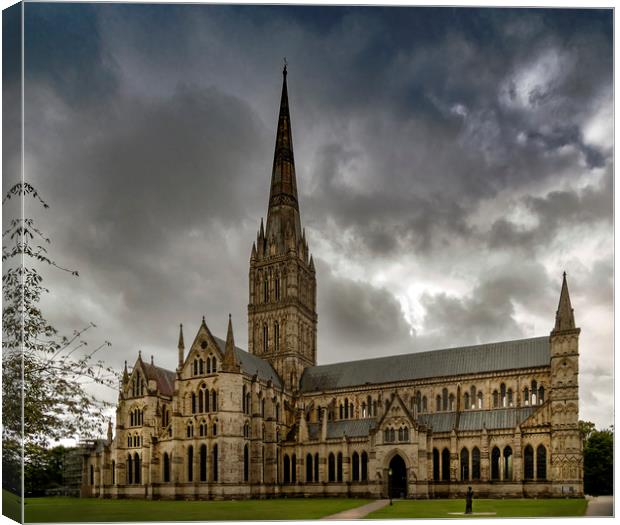 The Majestic Salisbury Cathedral  Canvas Print by Dave Williams