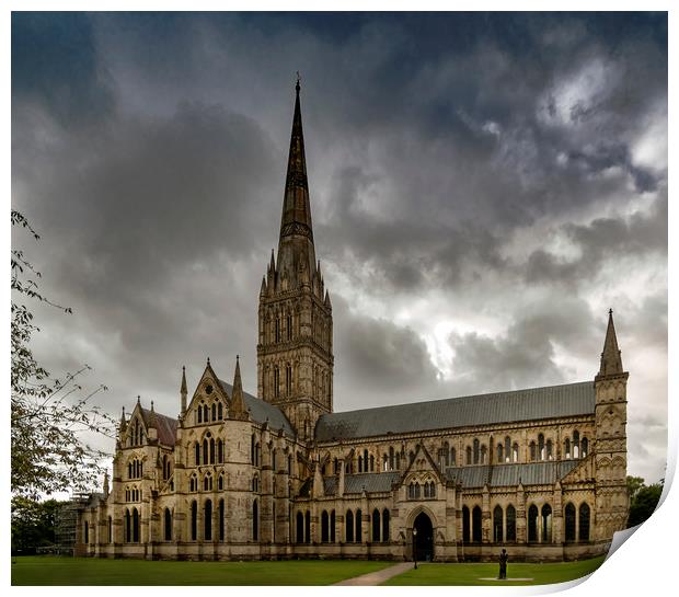 The Majestic Salisbury Cathedral  Print by Dave Williams