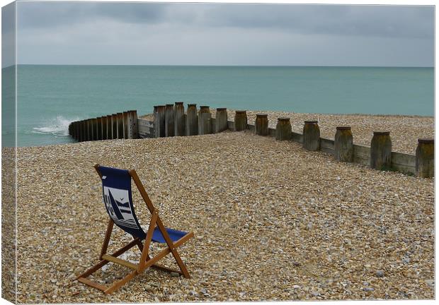 The Lone Deck Chair Canvas Print by Dave Williams