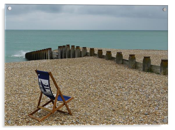 The Lone Deck Chair Acrylic by Dave Williams