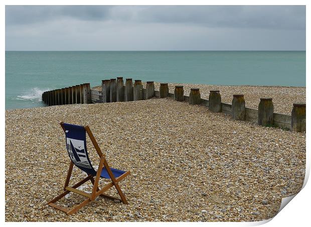The Lone Deck Chair Print by Dave Williams