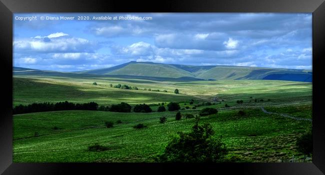 Brecon Beacons Pen y Fan Wales Framed Print by Diana Mower