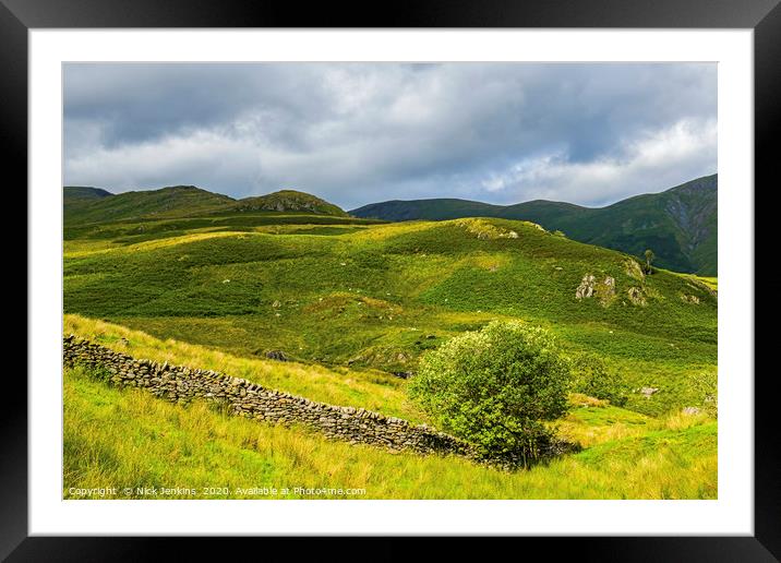 Troutbeck Valley Lake District Cumbria Framed Mounted Print by Nick Jenkins